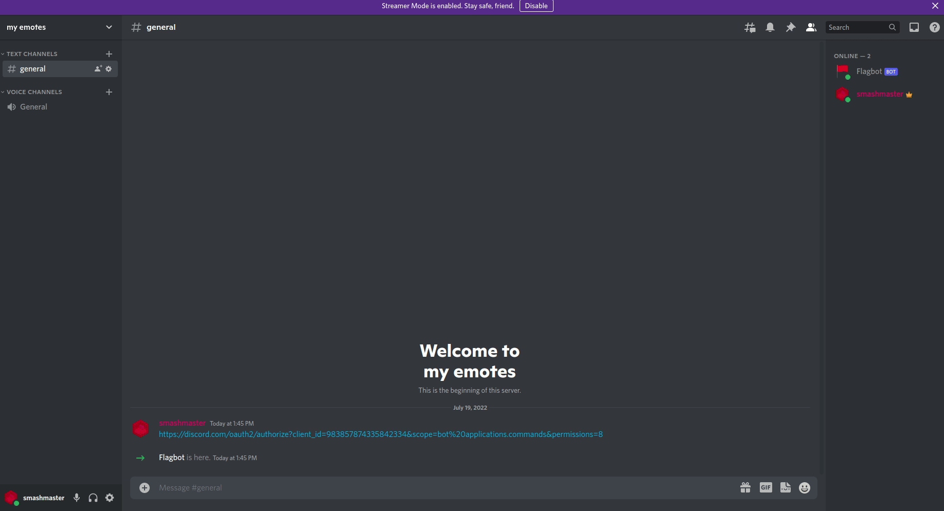 Bot sends flag and leaves sad :(